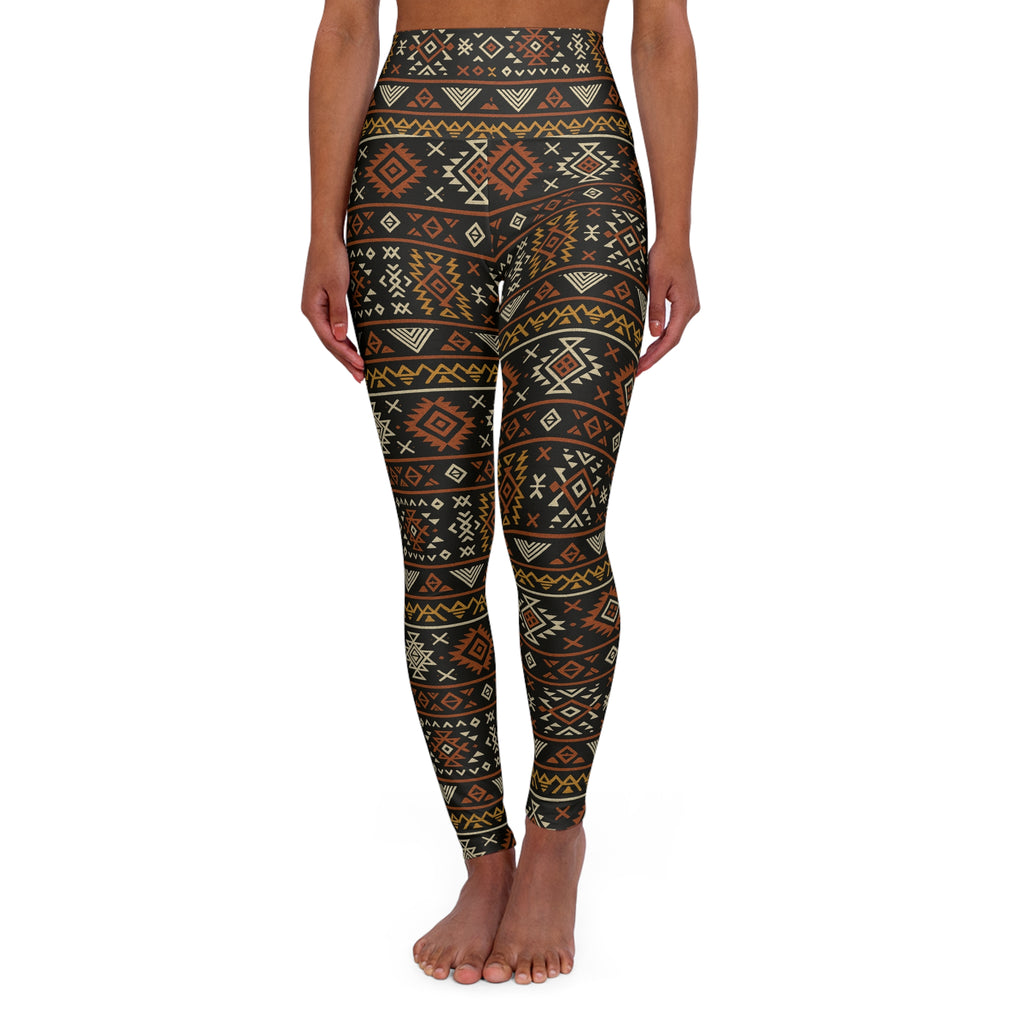 Tribal Aztec Pattern Leggings | High Waisted Yoga Leggings