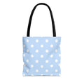 Light Blue with White Polka Dots on Baby Blue Tote