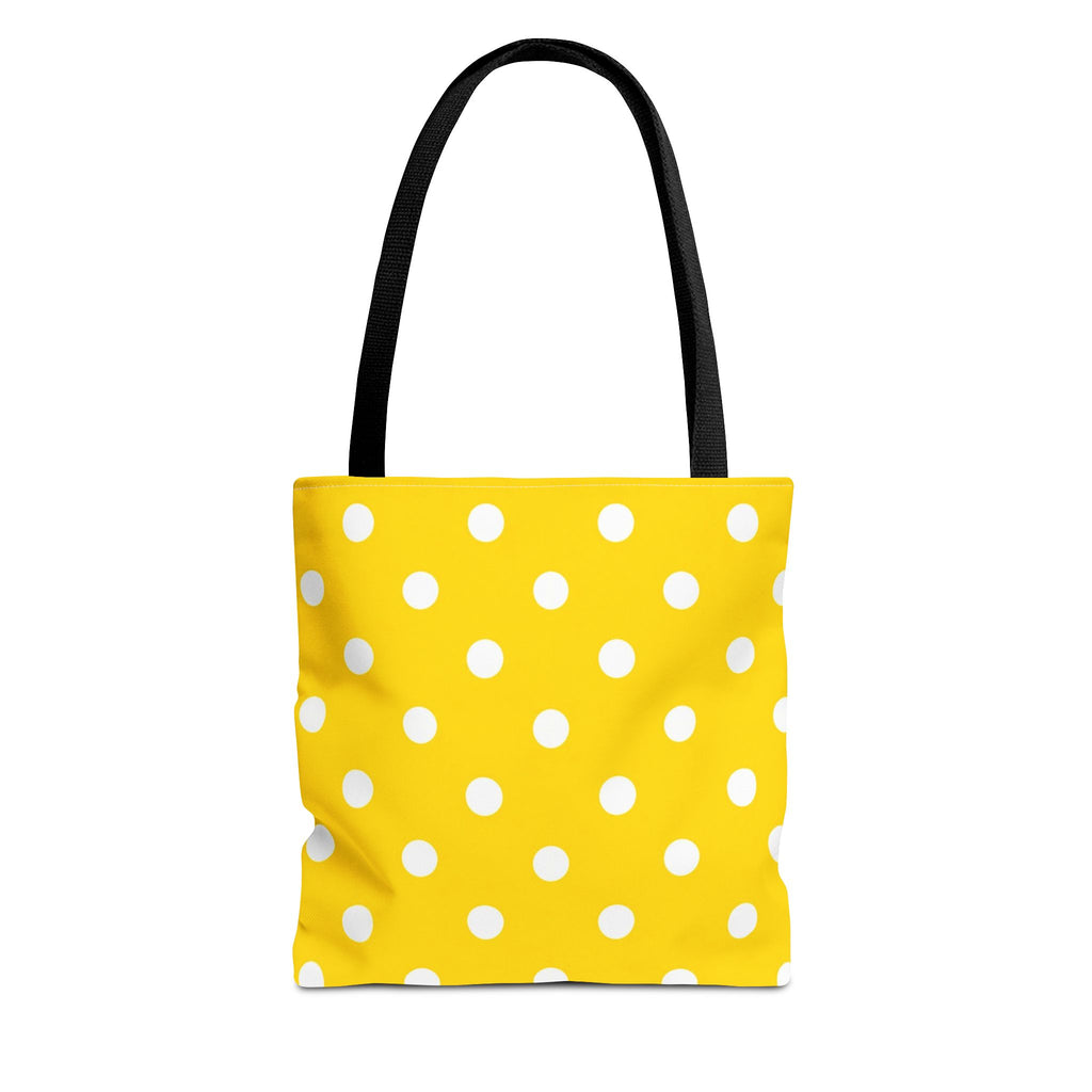 Yellow & White Polka Dot Yellow Tote Bag | All-Over Print