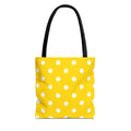 Yellow & White Polka Dot Yellow Tote Bag | All-Over Print