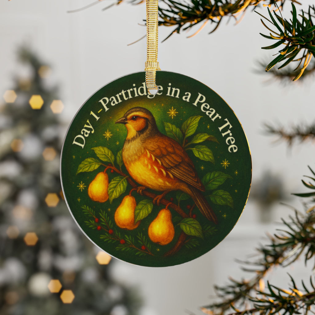 Partridge in a Pear Tree Ornament | Acrylic Christmas Tree Decoration | 12 Days of Christmas Ornament | Holiday Keepsake Gift