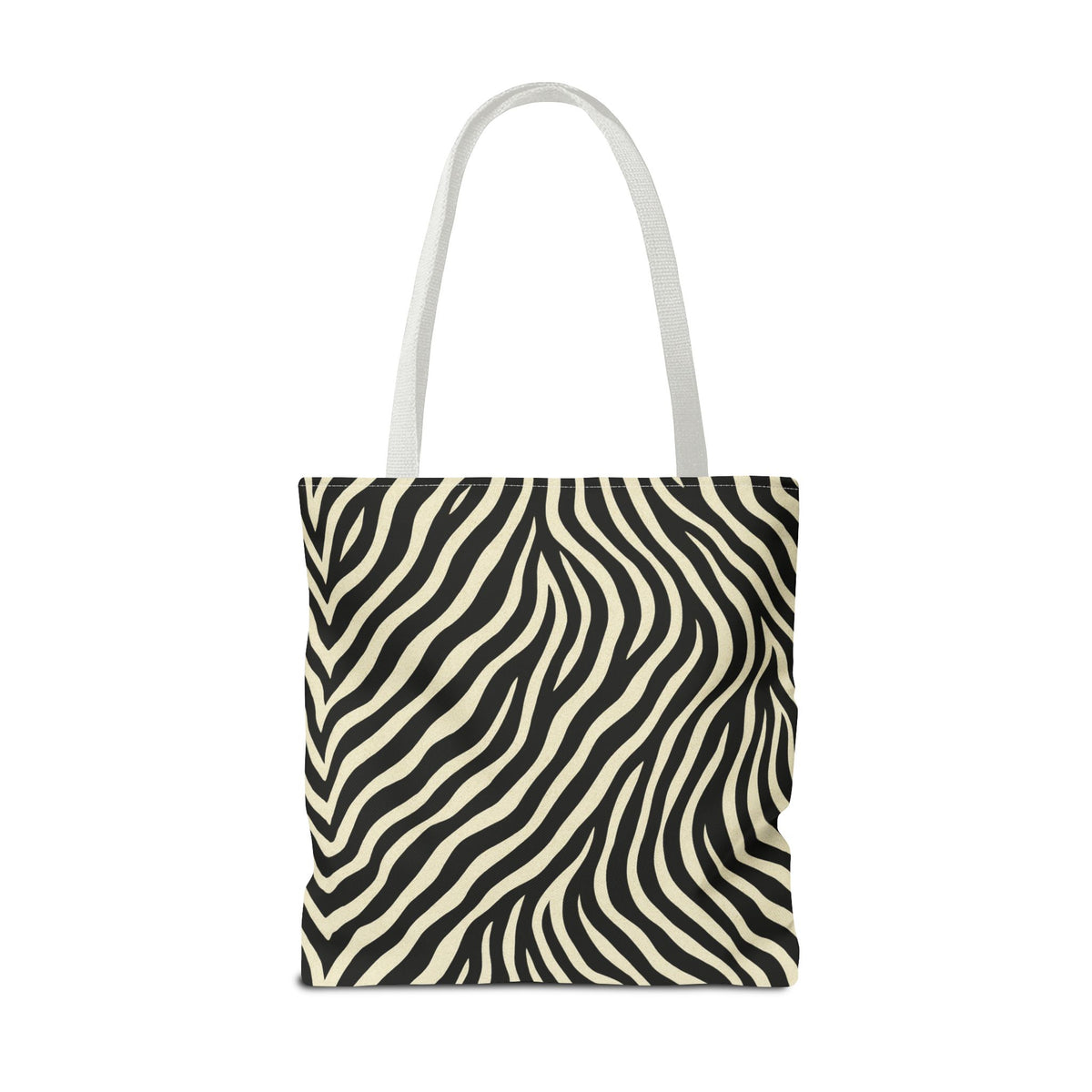 Zebra Stripe Pattern Tote Bag | Animal Print, Black White, All-Over Print