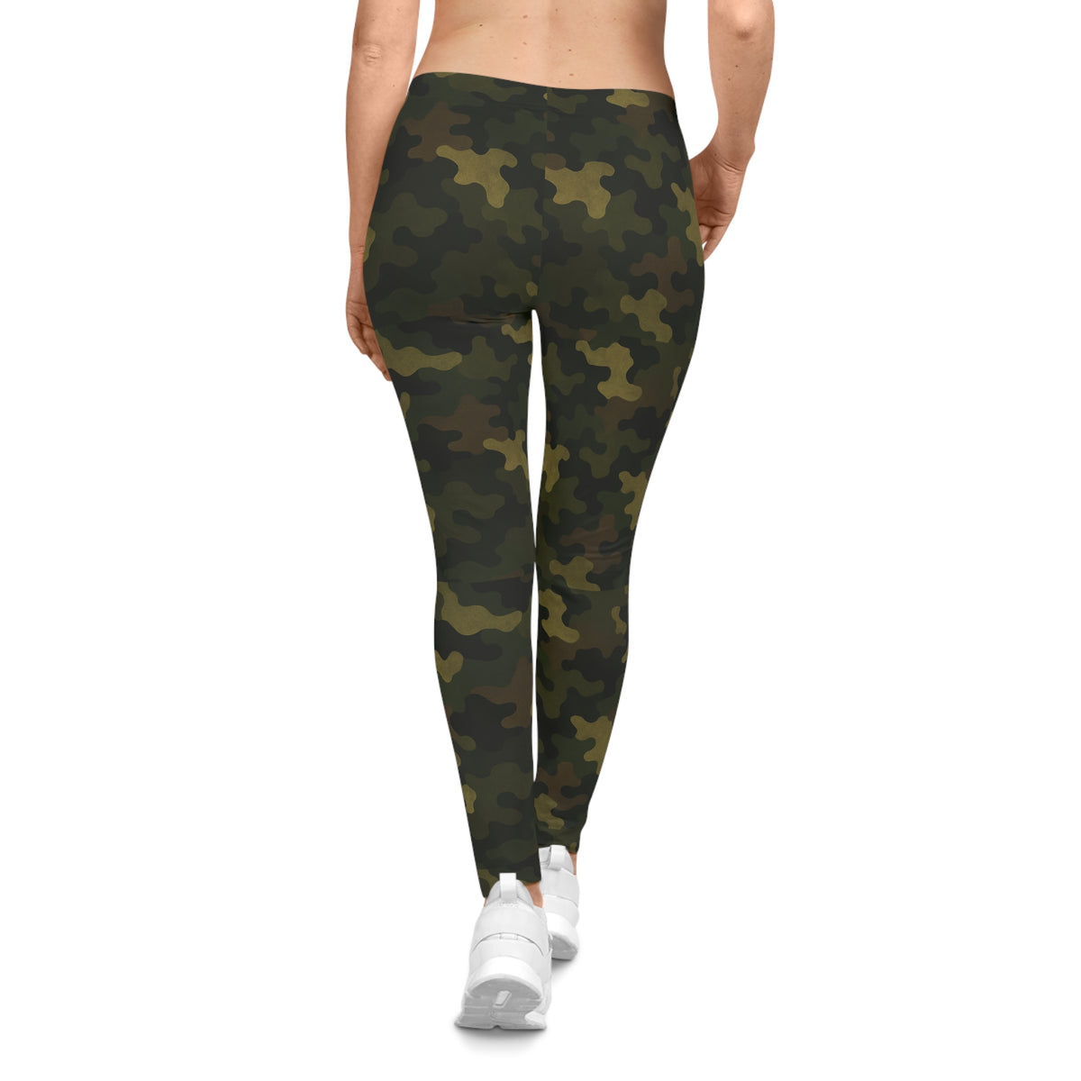 Green Camo Pattern Leggings | All-Over Print Camouflage Leggings