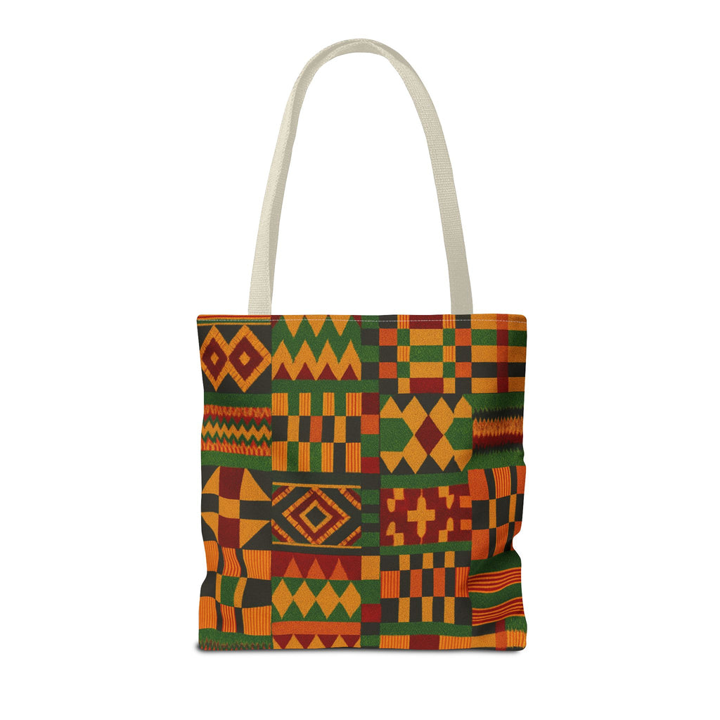 Kente Pattern Tote Bag | African Print Geometric Patchwork