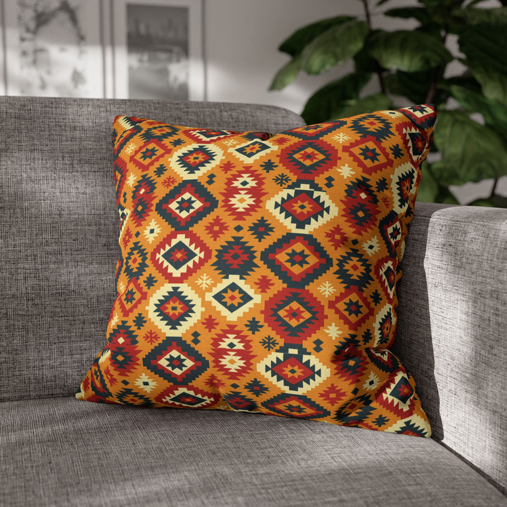 Southwestern Diamond Pattern Pillowcase | Aztec Geometric Throw Pillow, Decorative Cushion Cover, Boho Chic Home Decor, Gift for Her, Square