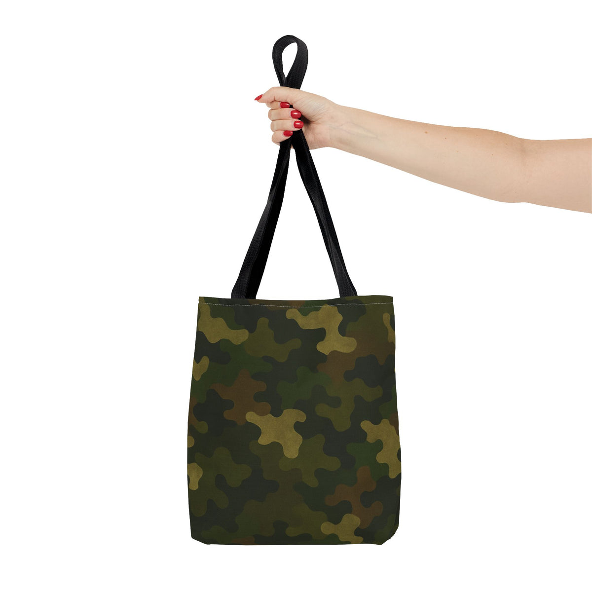 Green Camo Pattern Tote Bag | All-Over Print Canvas Tote