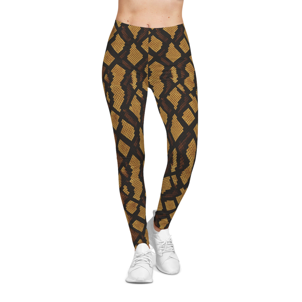 Brown Snake Skin Leggings | Animal Print Leggings