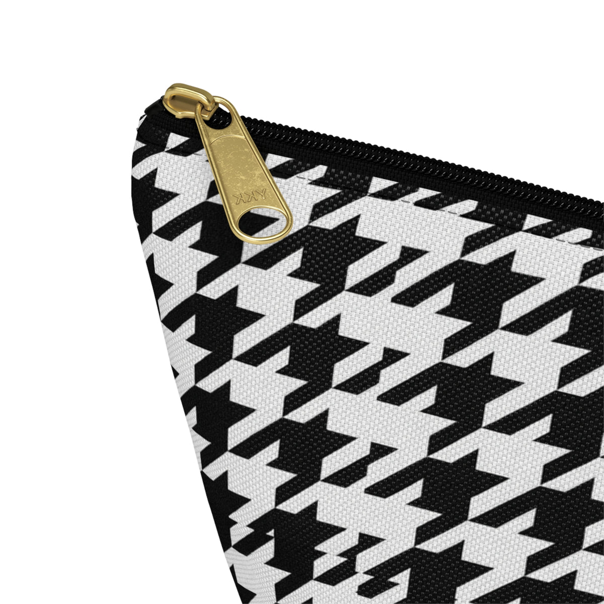 Black and White Houndstooth Accessory Pouch
