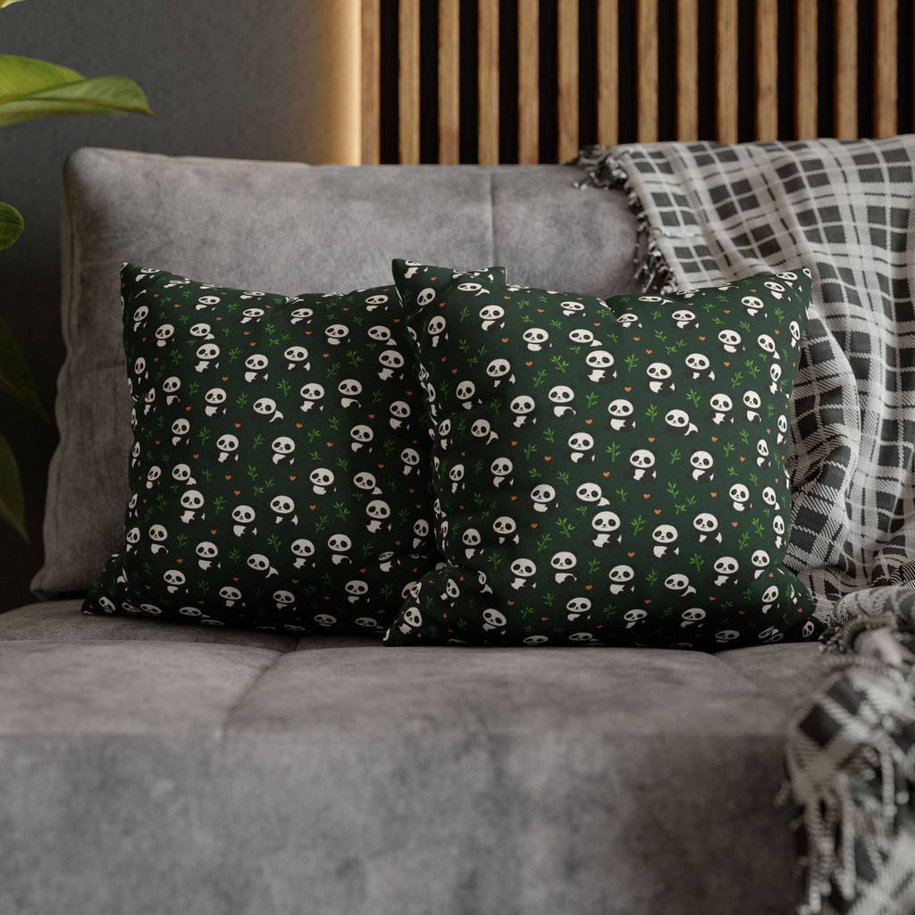 Panda Pattern Pillowcase, Decorative Pillow Cover, Animal Print Cushion Case, Cute Home Decor Accent, Gift for Panda Lovers