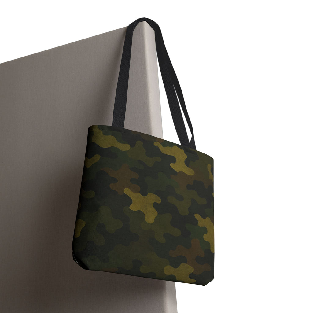 Green Camo Pattern Tote Bag | All-Over Print Canvas Tote