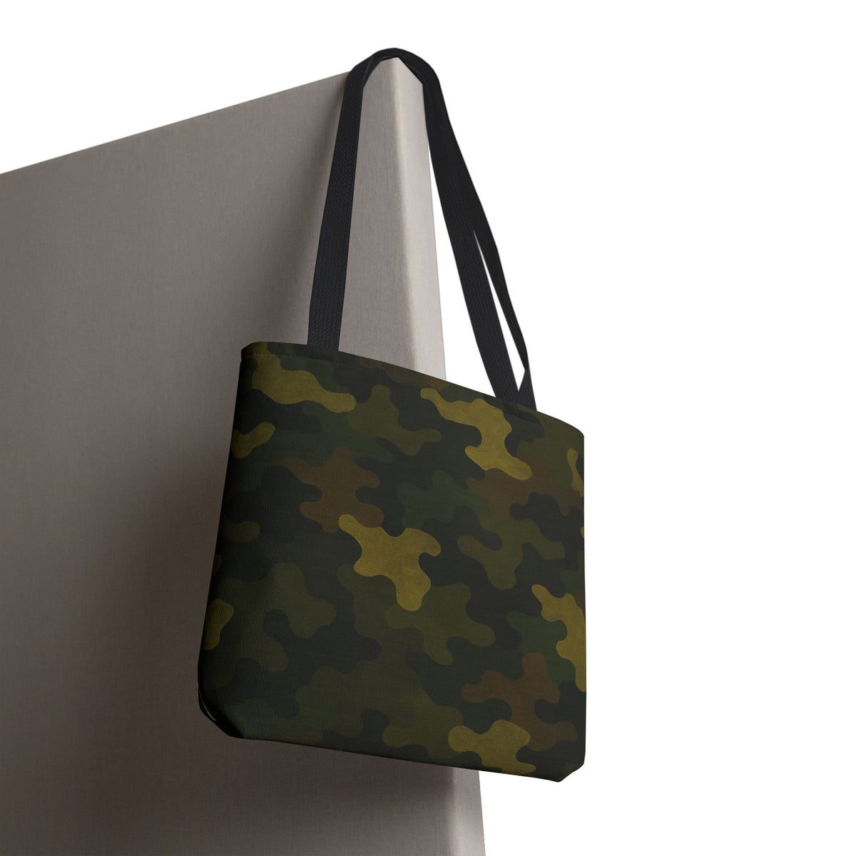 Green Camo Pattern Tote Bag | All-Over Print Canvas Tote