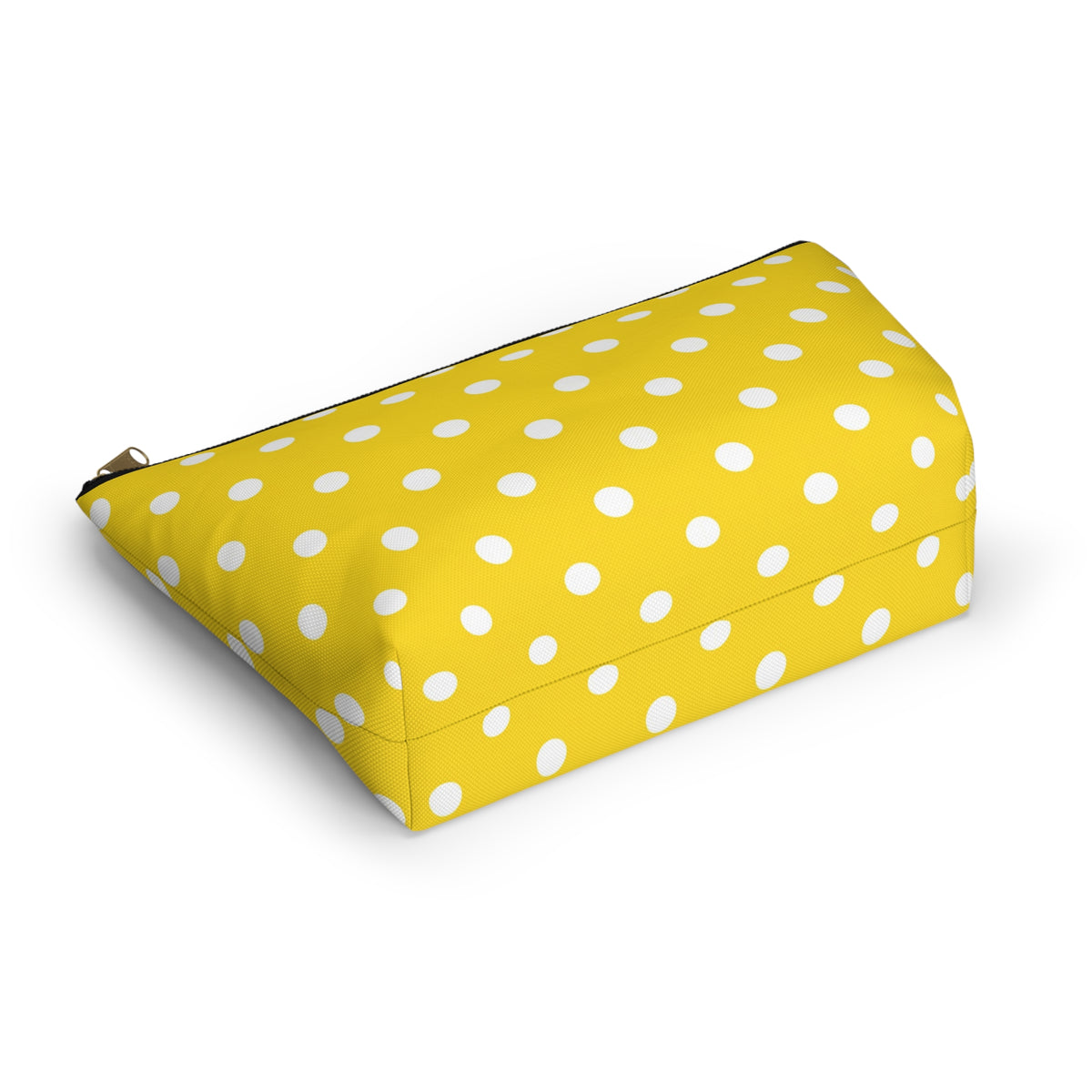 Yellow White Polka Dot Accessory Pouch | T-Bottom Cosmetic Bag