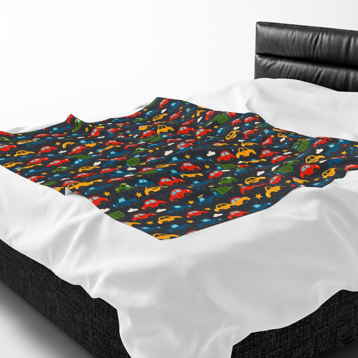 Colorful Cars Pattern Velveteen Plush Blanket | Kids Car Design, Cozy Throw