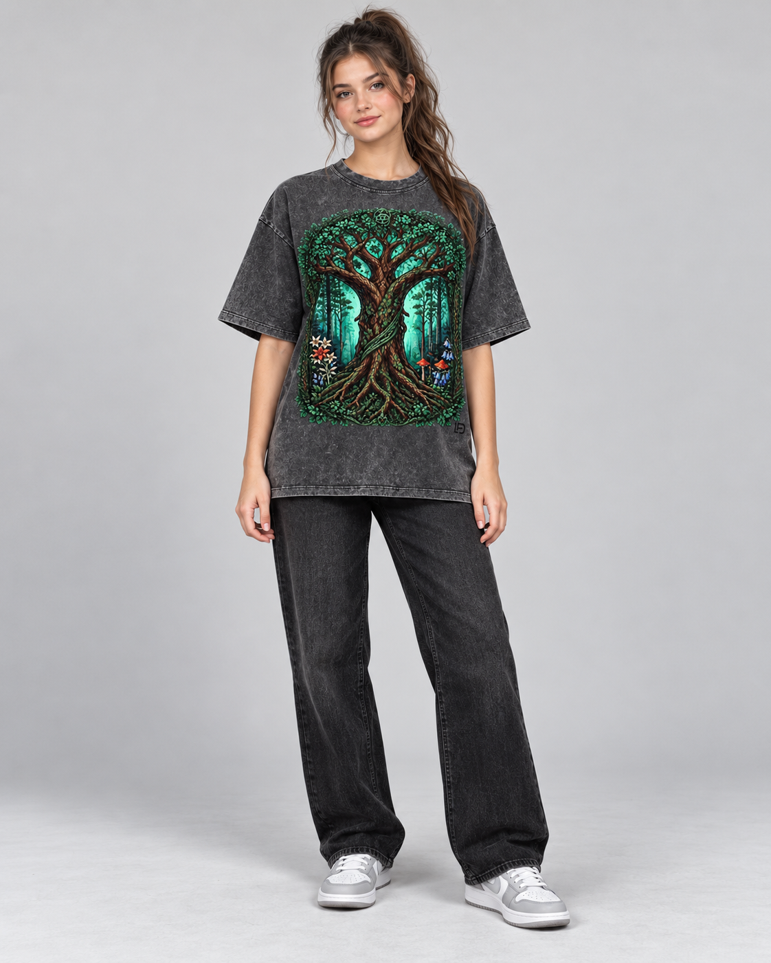Kids & Teens The One Tree of Life Snow Washed Oversized Cotton T-Shirt