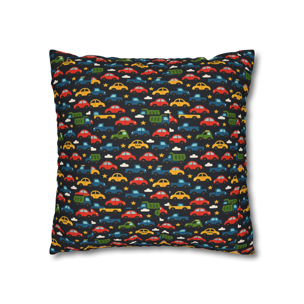 Colorful Cars Pattern | kids car pattern, black background, playful nursery decor