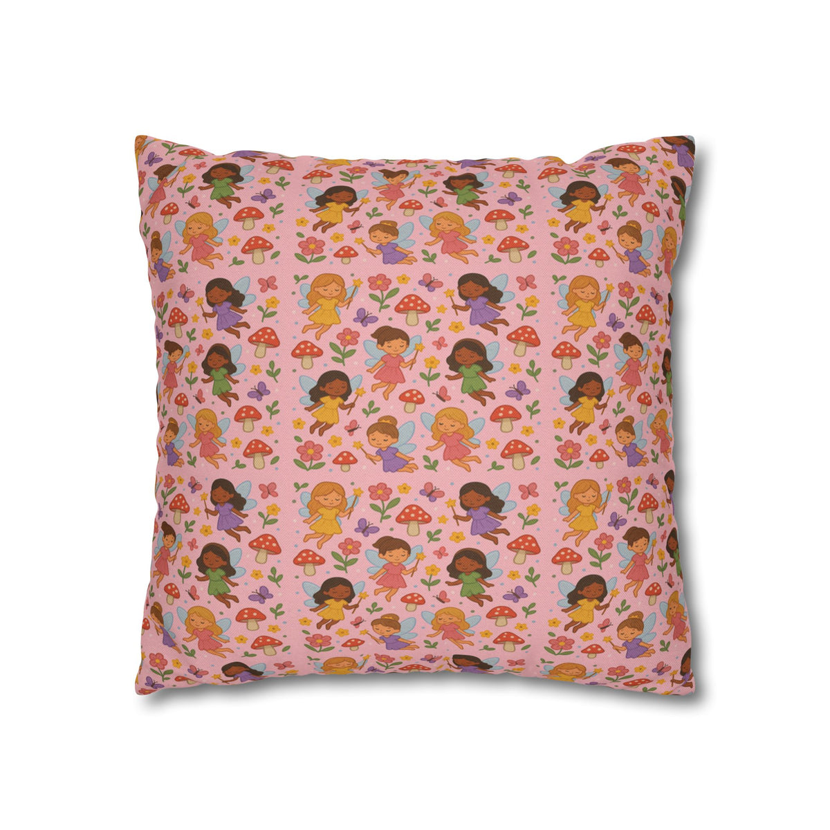 Flower Girls Square Pillowcase, Floral Pillow Cover, Bedroom Decor, Home Accent, Flower Pattern Bedding