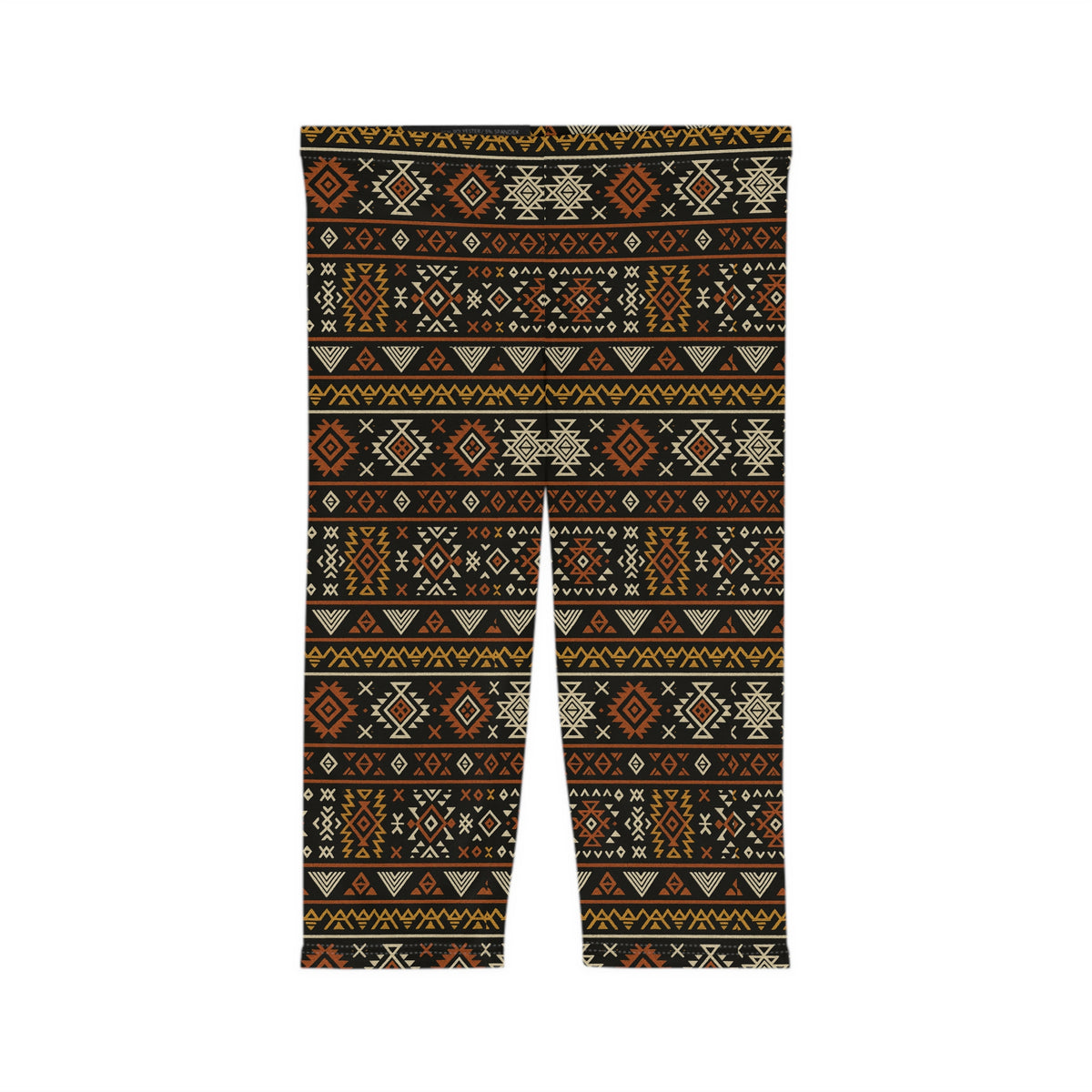 Southwestern Aztec Pattern Capri Leggings | Tribal Geometric Print