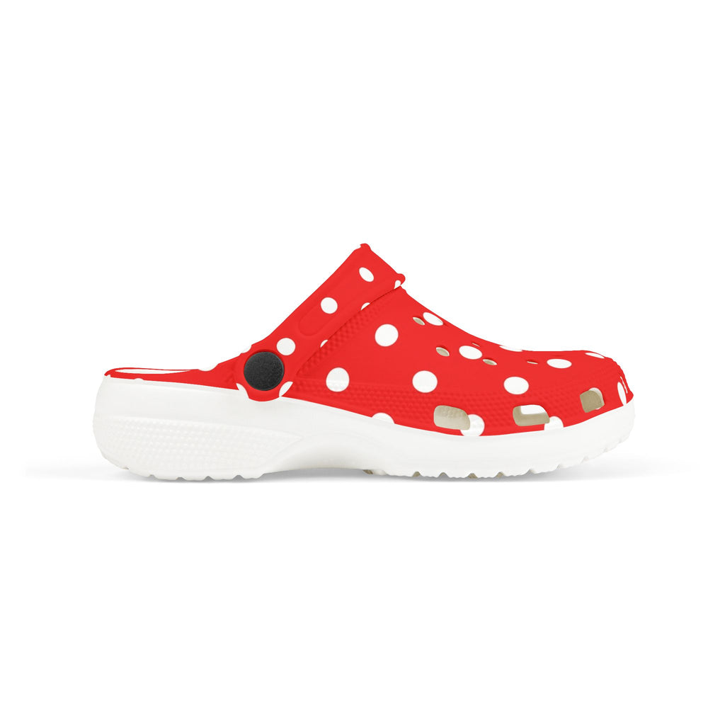 Kids Red & White Polka Dot EVA Foam Clogs