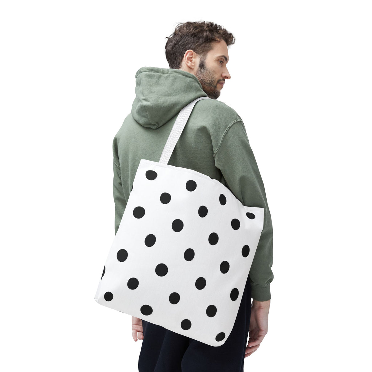 Black Polka Dot Tote Bag | All-Over Print