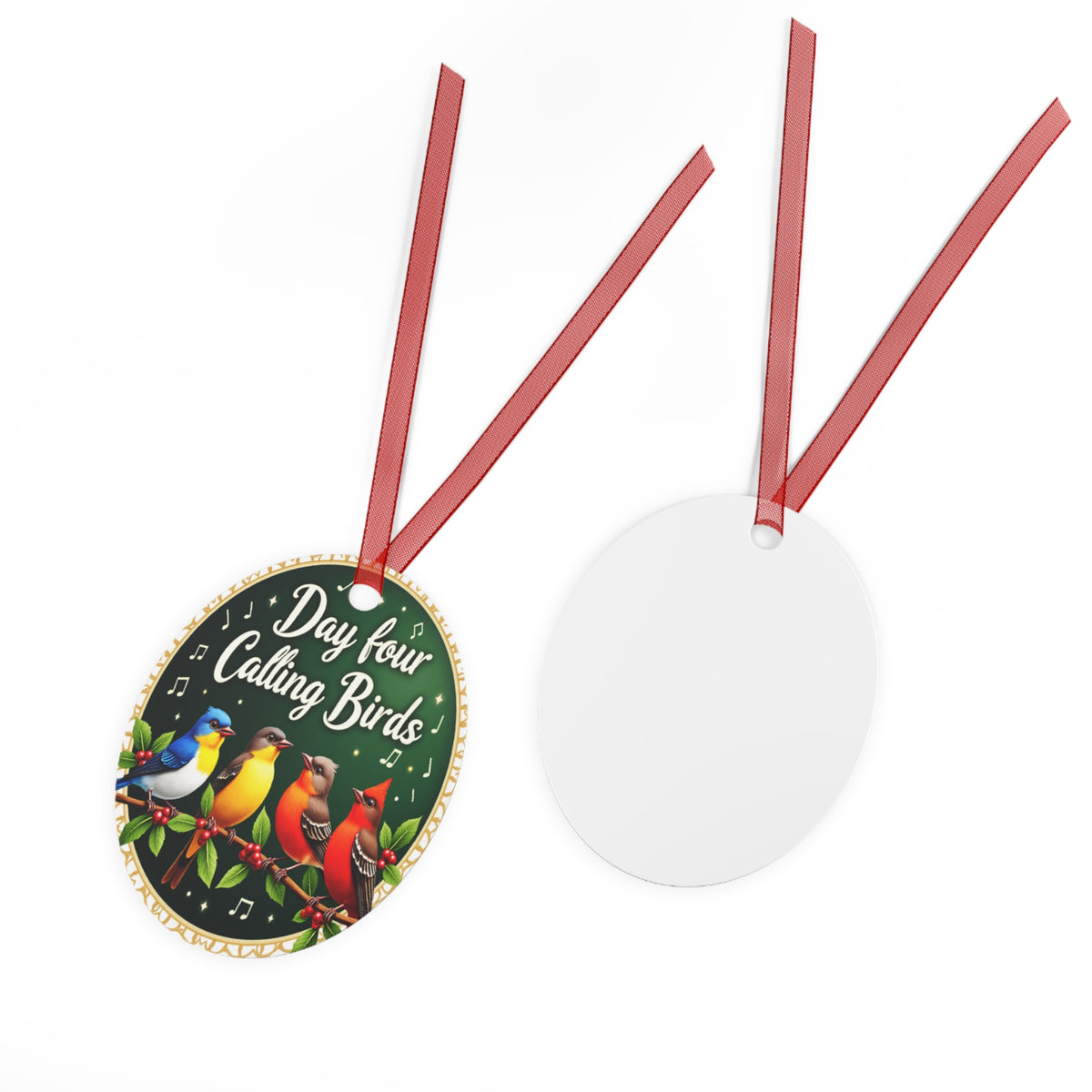Metal Ornaments, Day 4: Four Calling Birds, Christmas Tree Decor, Holiday Ornament Set, Festive Home Decor, Unique Metal Decoration