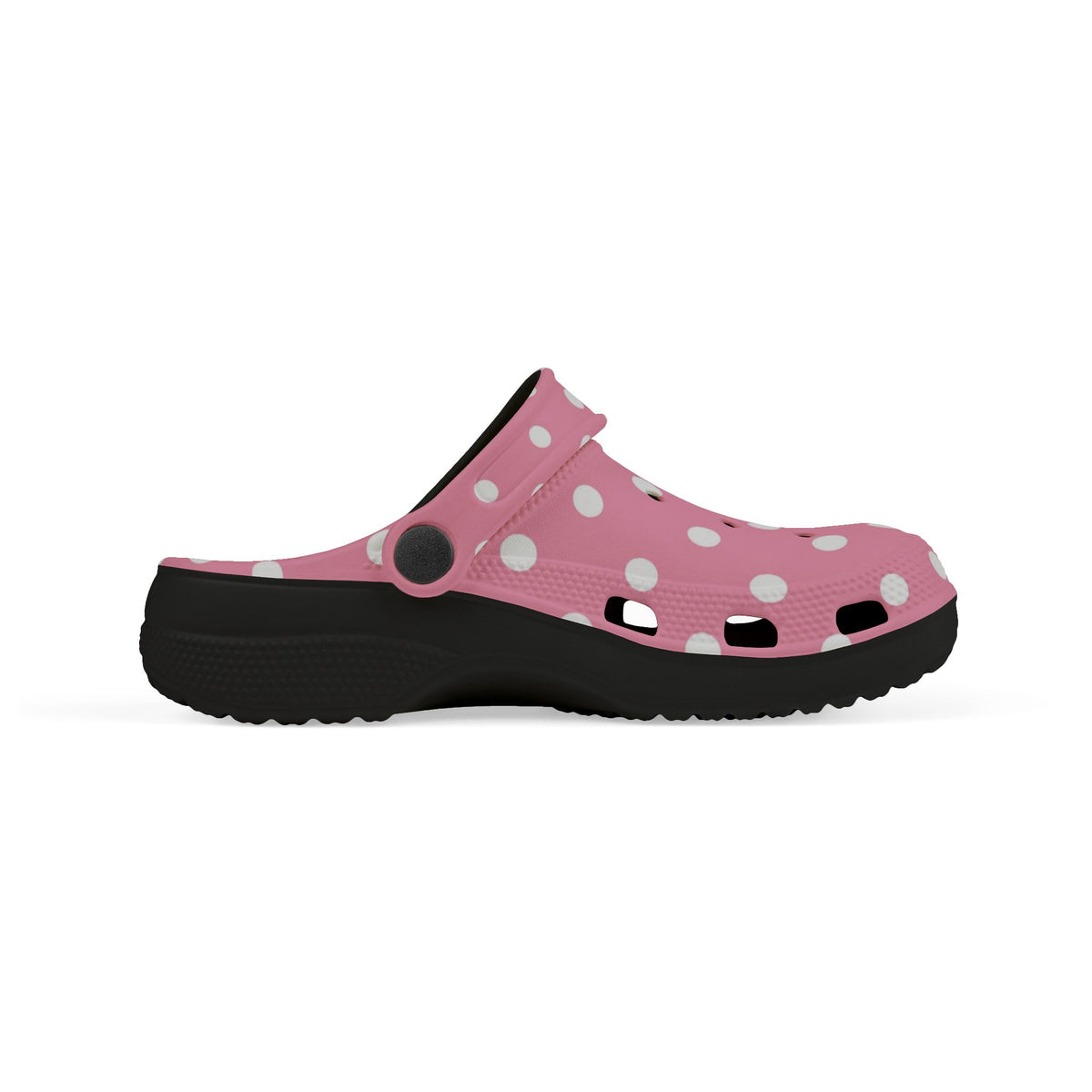 Kids Pink Polka Dot Foam Clogs — Lightweight EVA Slip-On Shoes
