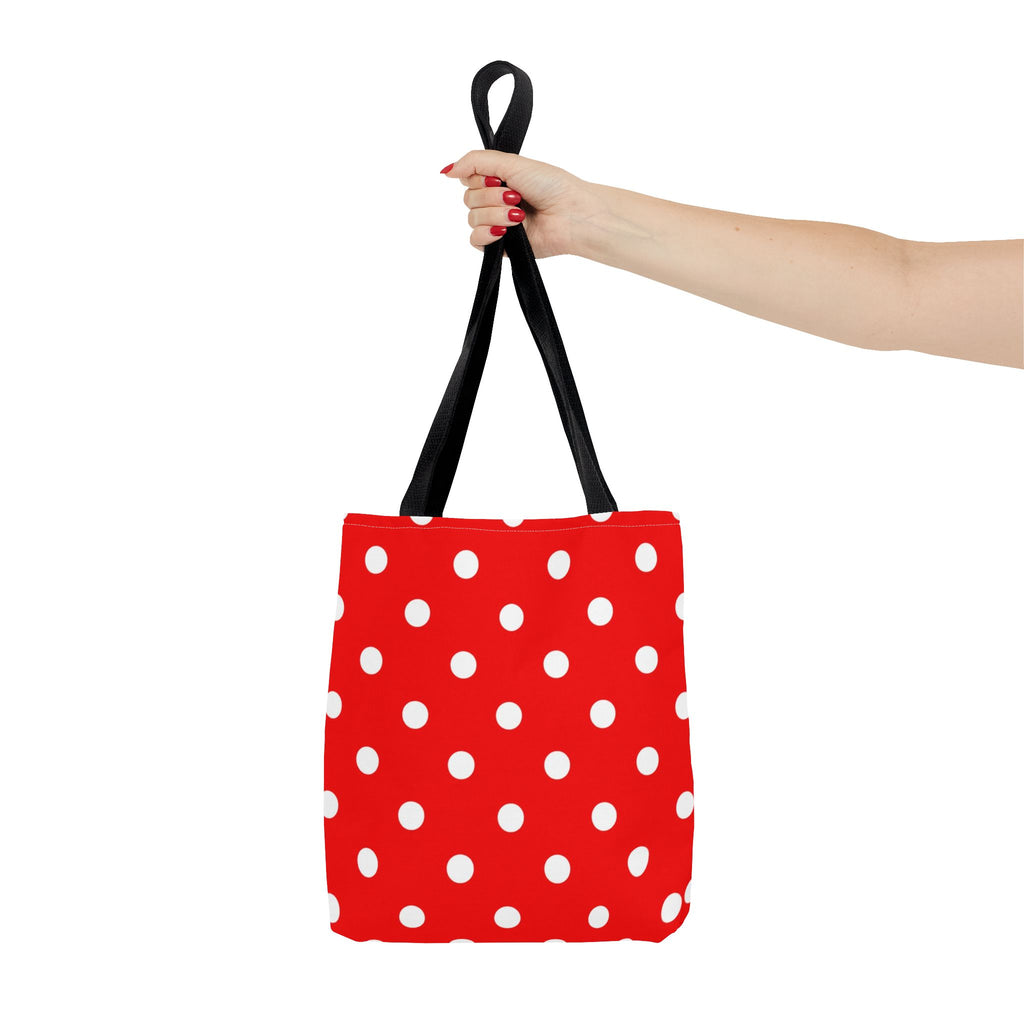 Red Polka Dot Tote | White Dots on Red Canvas