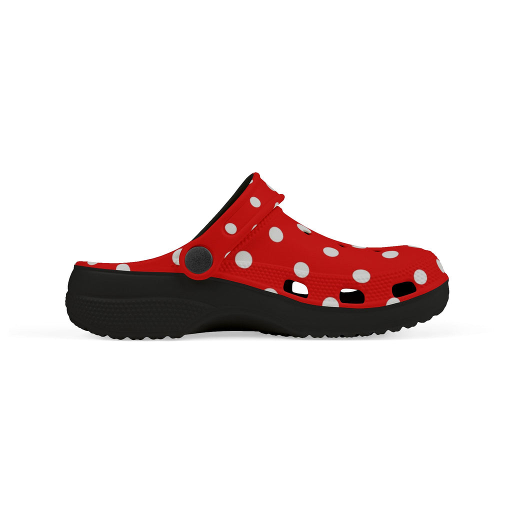 Kids Red & White Polka Dot EVA Foam Clogs