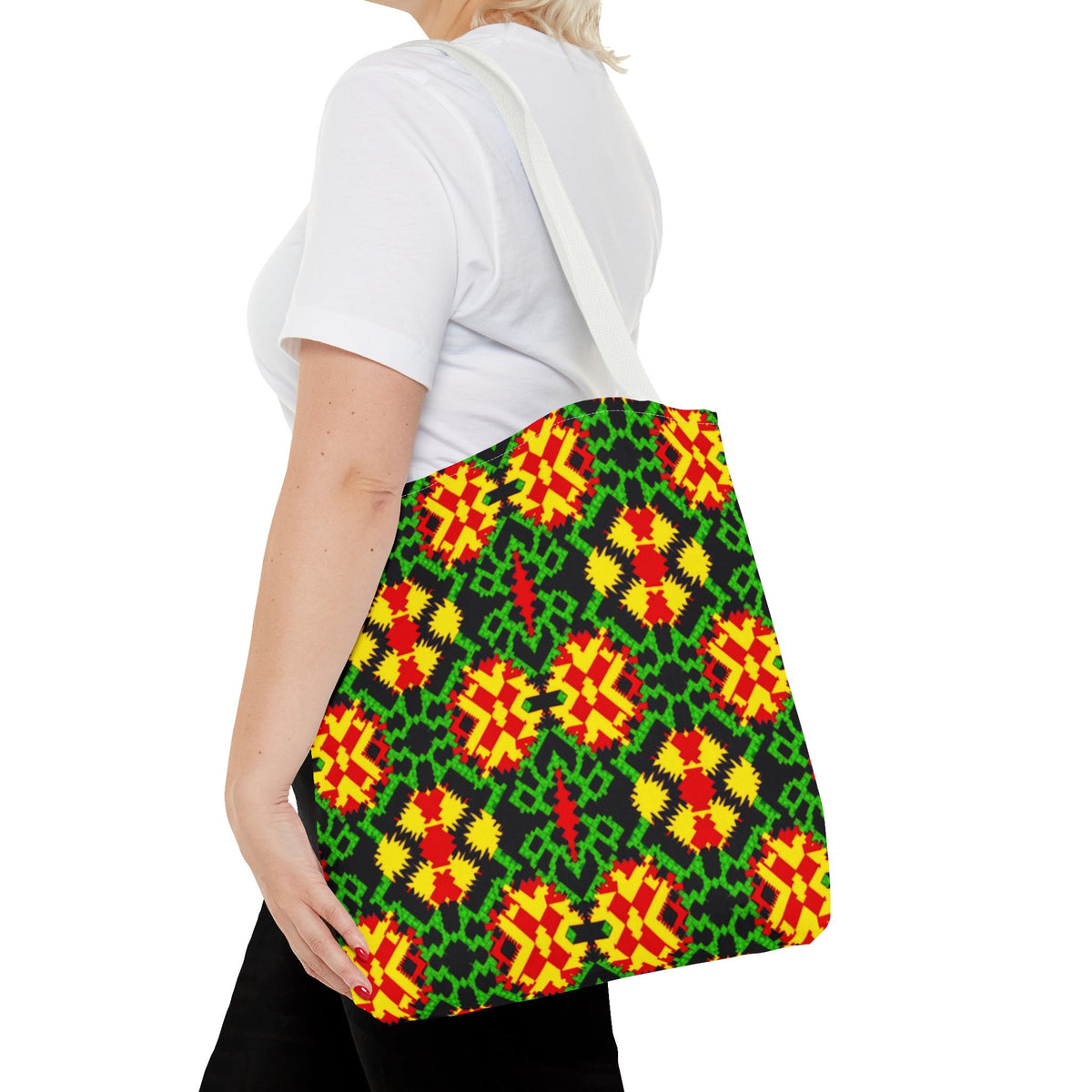 African Print Tote Bag, Ankara Tote, Ethnic Style Handbag, Colorful Market Bag, Tribal Print Shoulder Bag, Beach Tote