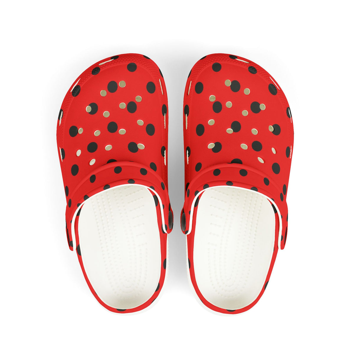 Kids Red & Black Polka Dot EVA Foam Clogs
