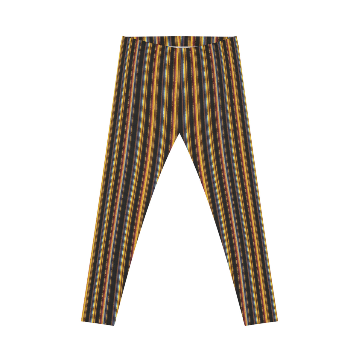 Autumn Striped Leggings | Vertical Fall Color Stripe Leggings