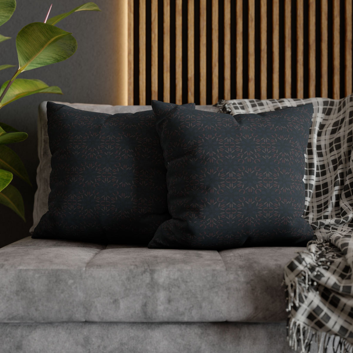 Dark Geometric Mosaic Pillowcase | Spun Polyester Square Pillowcase