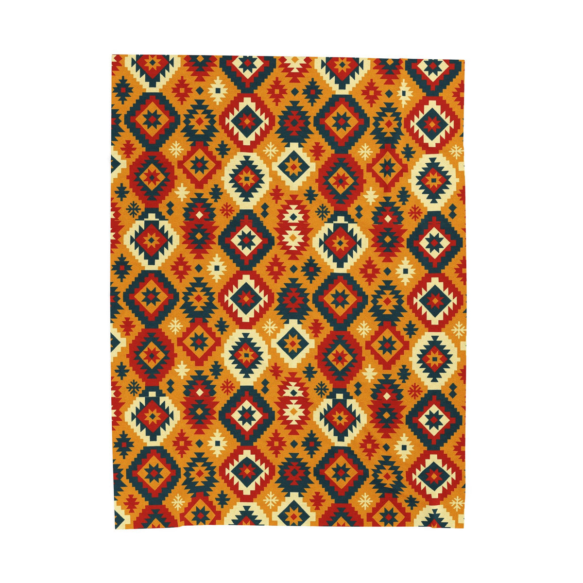 Southwestern Diamond Pattern Velveteen Plush Blanket | Aztec Geometric Throw