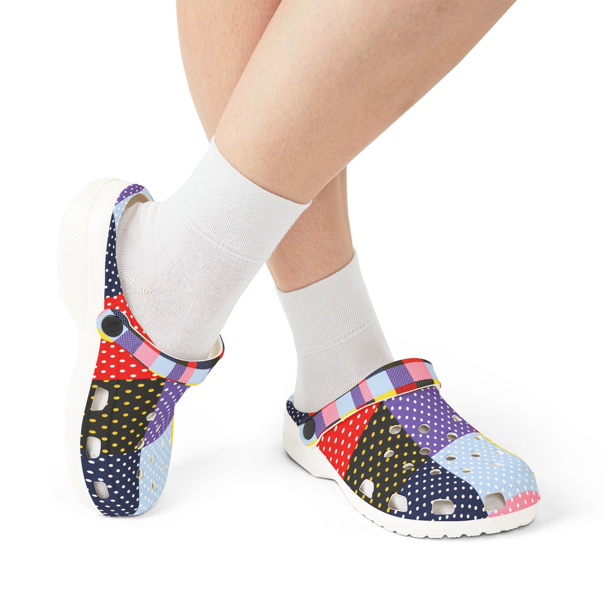 Patchwork Polka Dot EVA Clogs