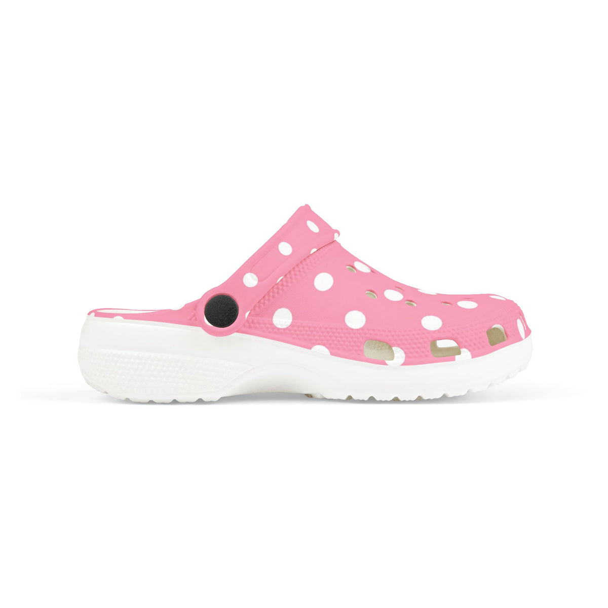 Kids Pink Polka Dot Foam Clogs — Lightweight EVA Slip-On Shoes