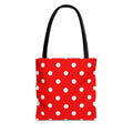 Red Polka Dot Tote | White Dots on Red Canvas