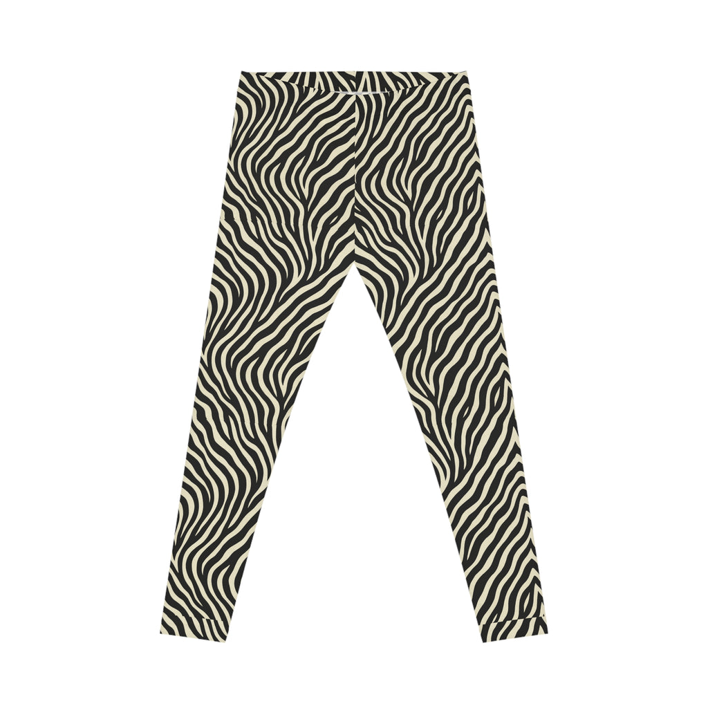 Zebra Print Leggings, Animal Print Pants, Black and White Leggings, Women's Yoga Tights, Stretchy Workout Leggings