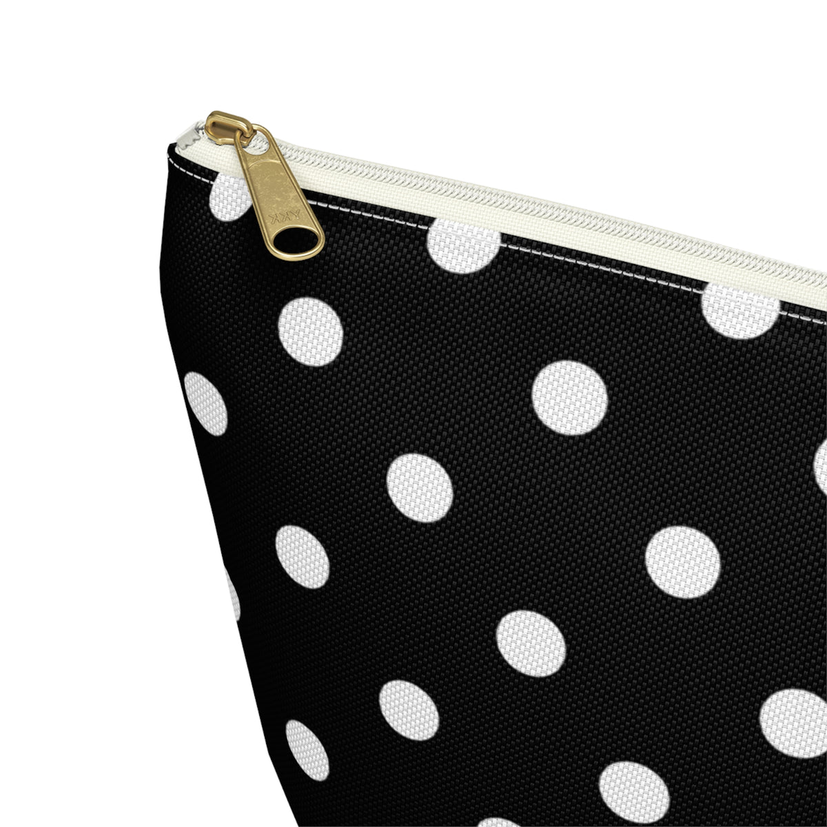 Black Polka Dot Accessory Pouch w T-bottom | Cosmetic Bag