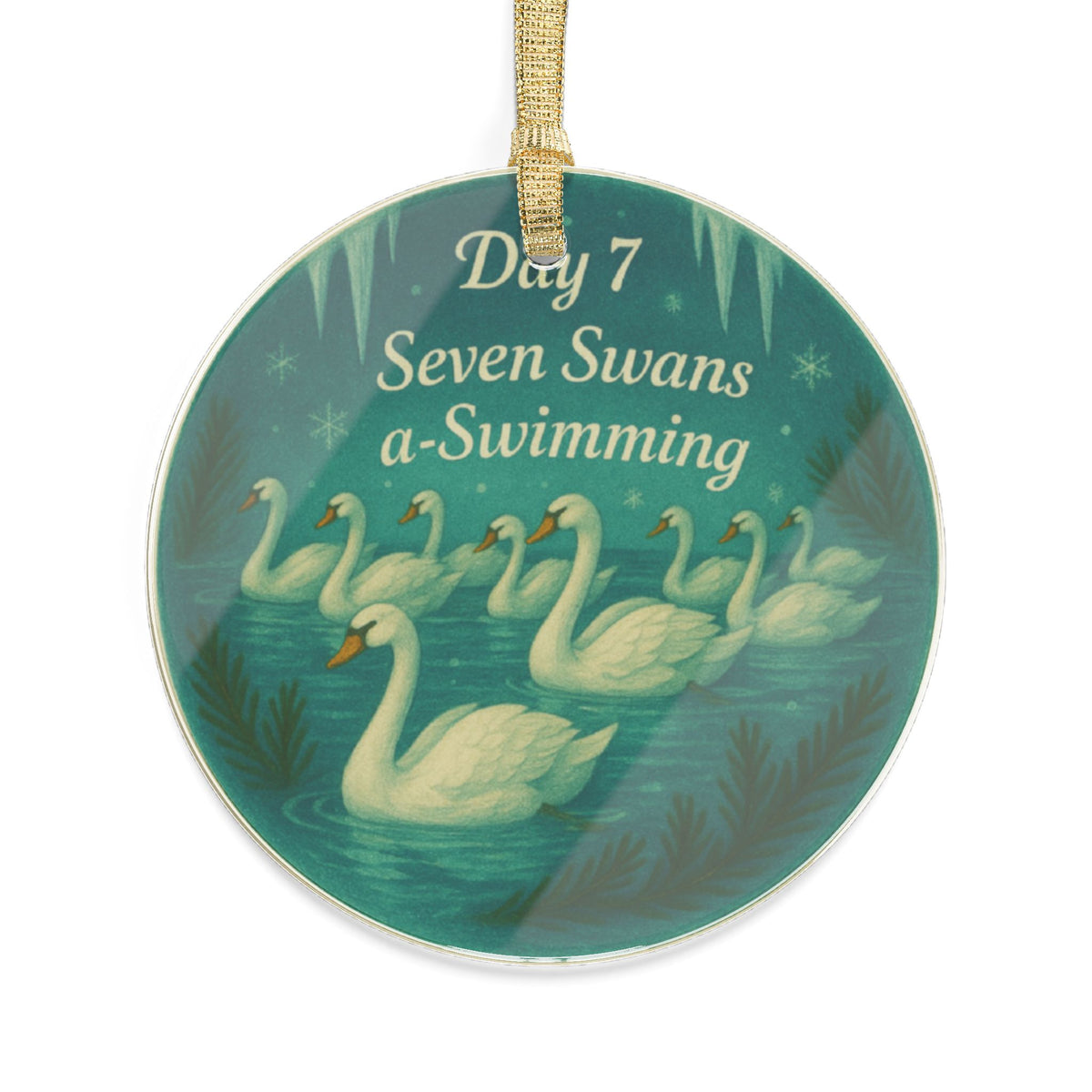 Seven Swans a-Swimming Ornament | Acrylic Christmas Tree Decoration | 12 Days of Christmas Ornament | Holiday Keepsake Gift & Festive Décor