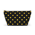 Gold Polka Dot Accessory Pouch | Black Cosmetic Bag