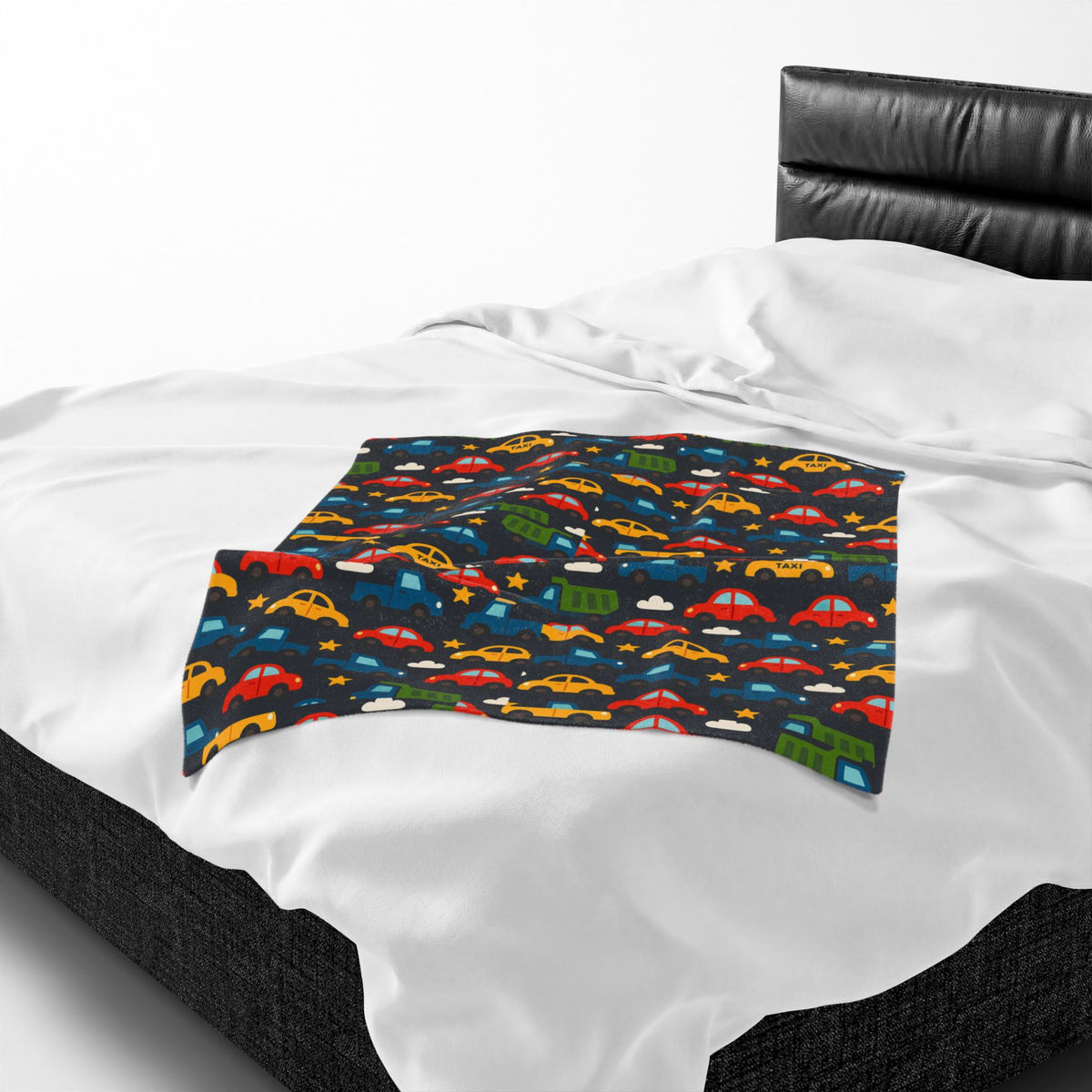 Colorful Cars Pattern Velveteen Plush Blanket | Kids Car Design, Cozy Throw