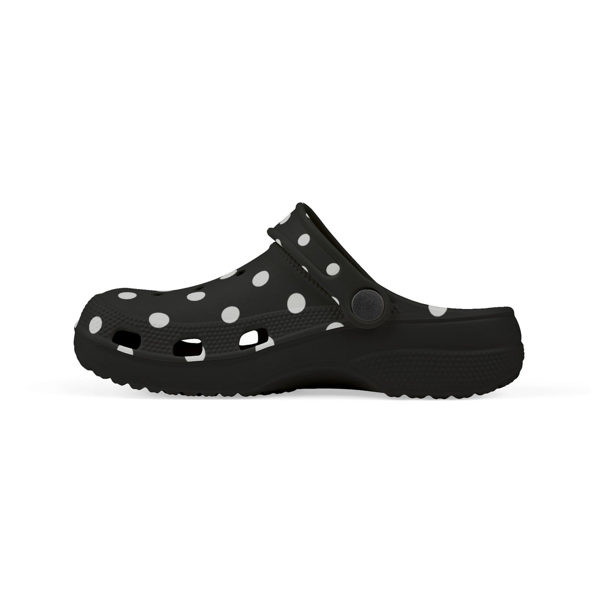 Kids Polka Dot EVA Foam Clogs – Black & White Comfort Slip-Ons