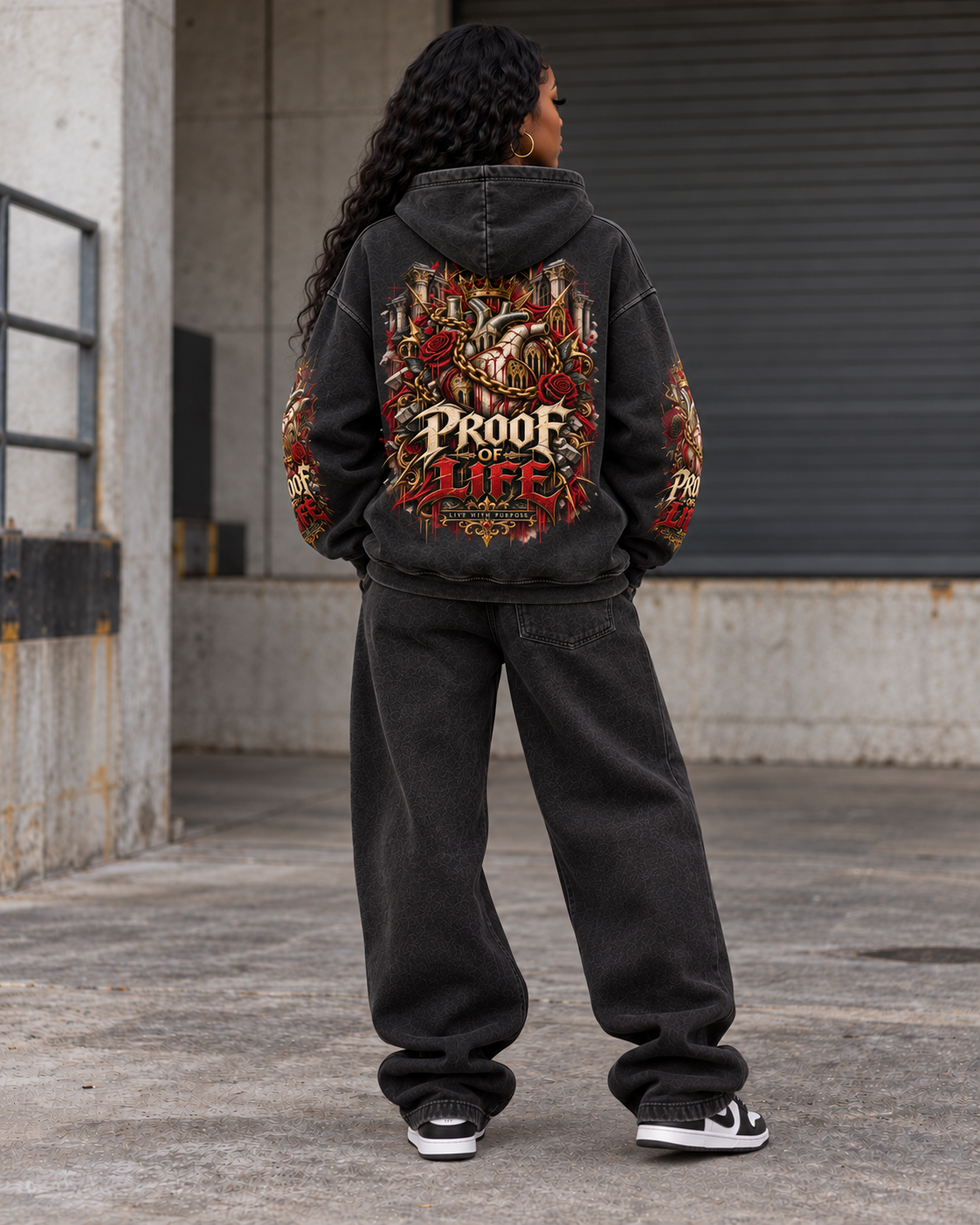 Proof of Life Snow Washed Loose Cotton Hoodie