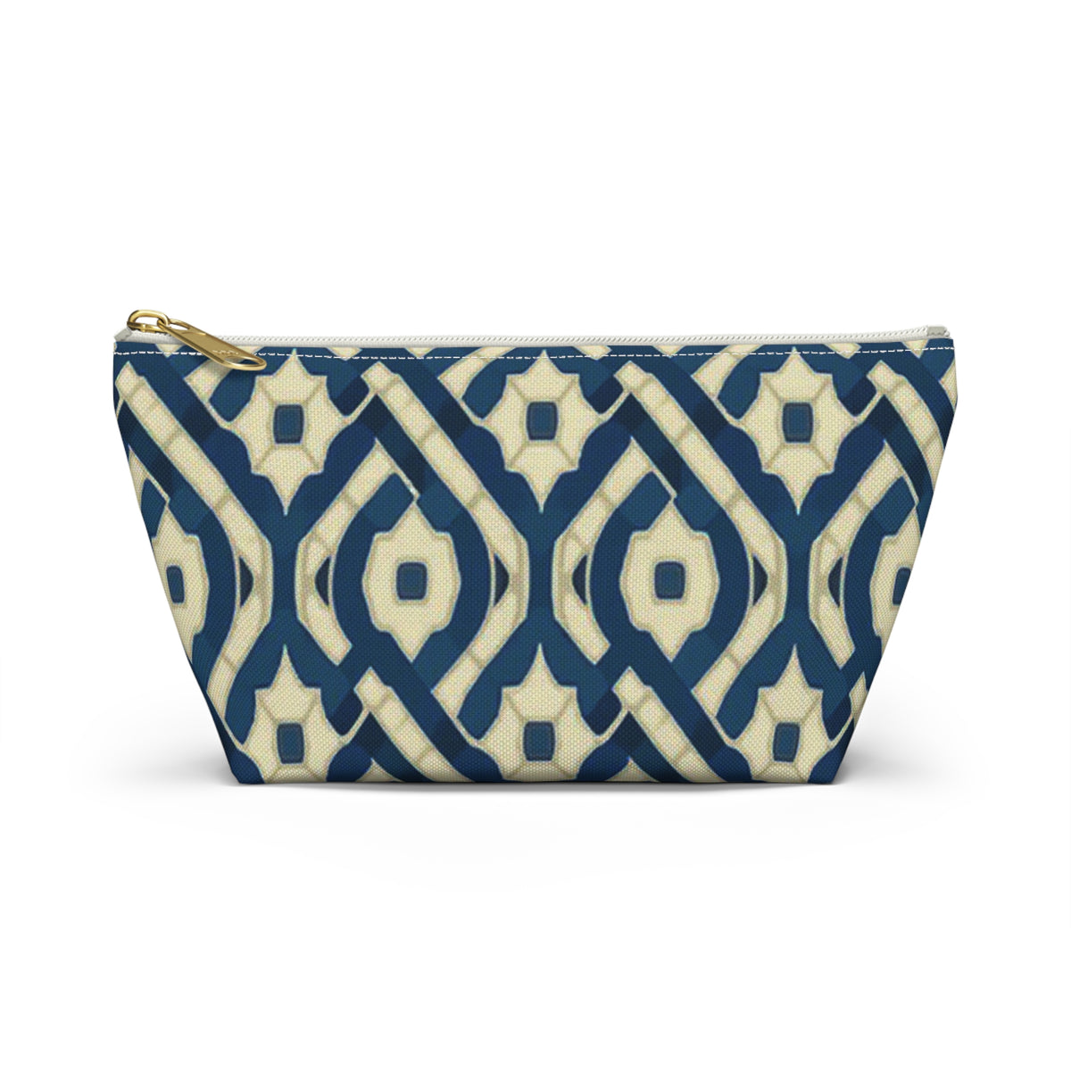 Patina Blue Geometric Accessory Pouch