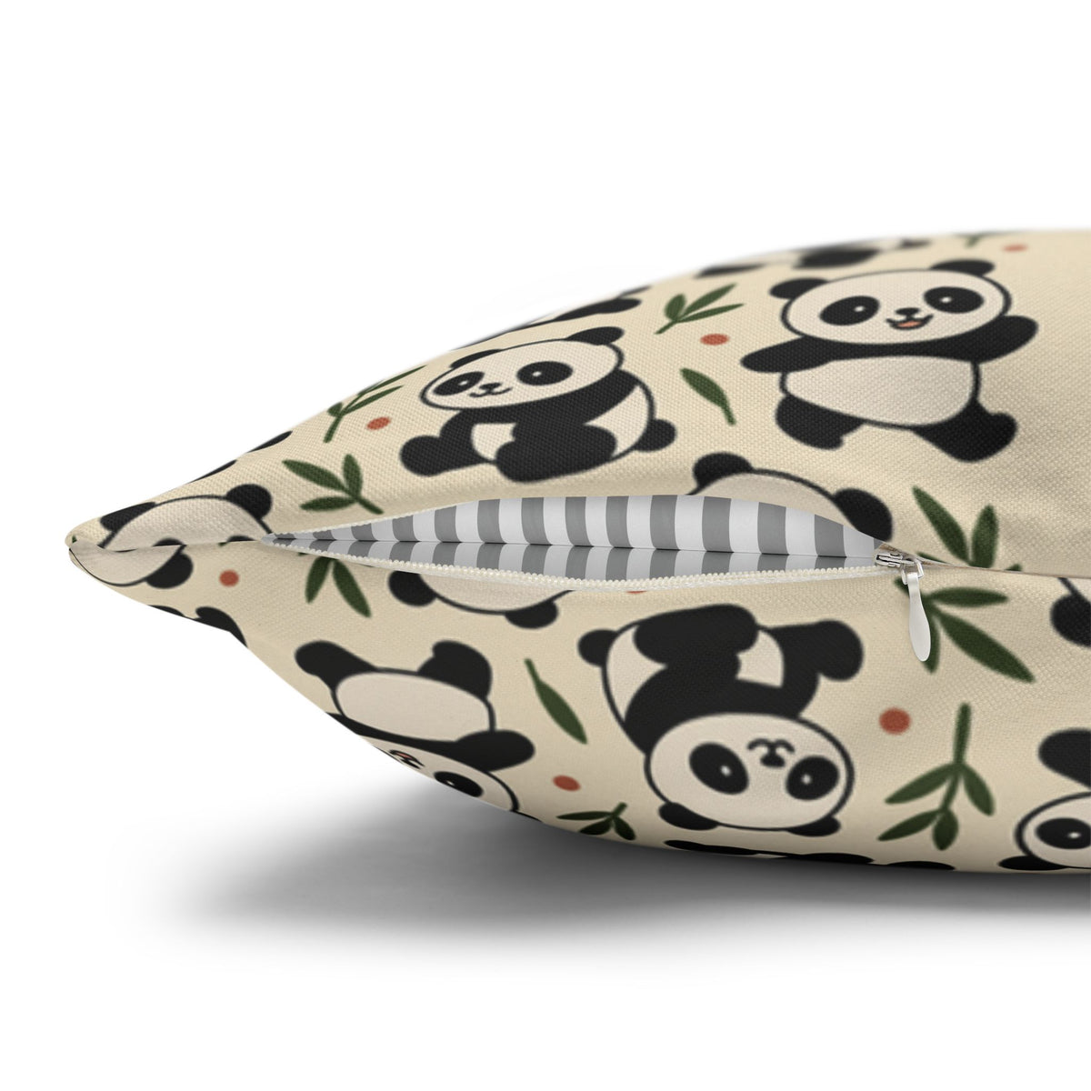 Panda Pattern Pillowcase | Square Spun Polyester Decorative Pillow