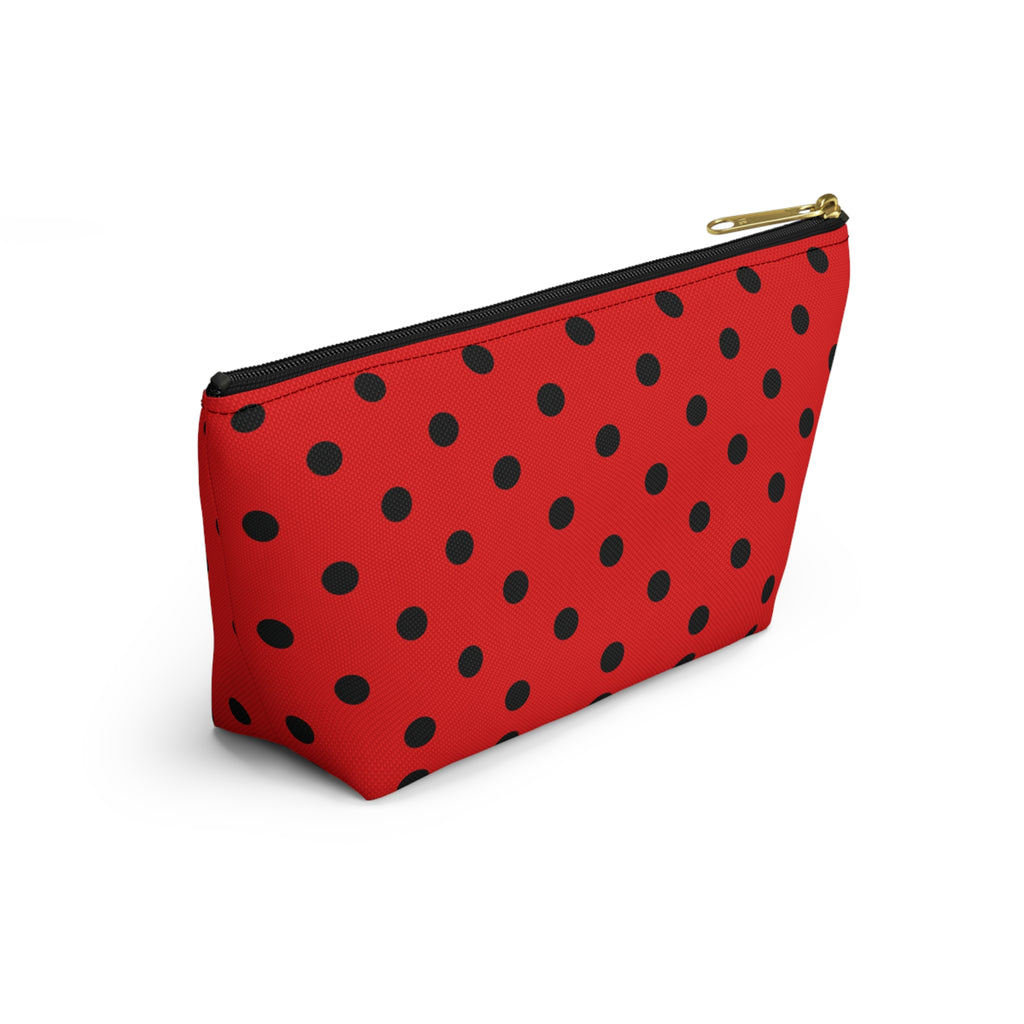 Red Black Polka Dot Accessory Pouch