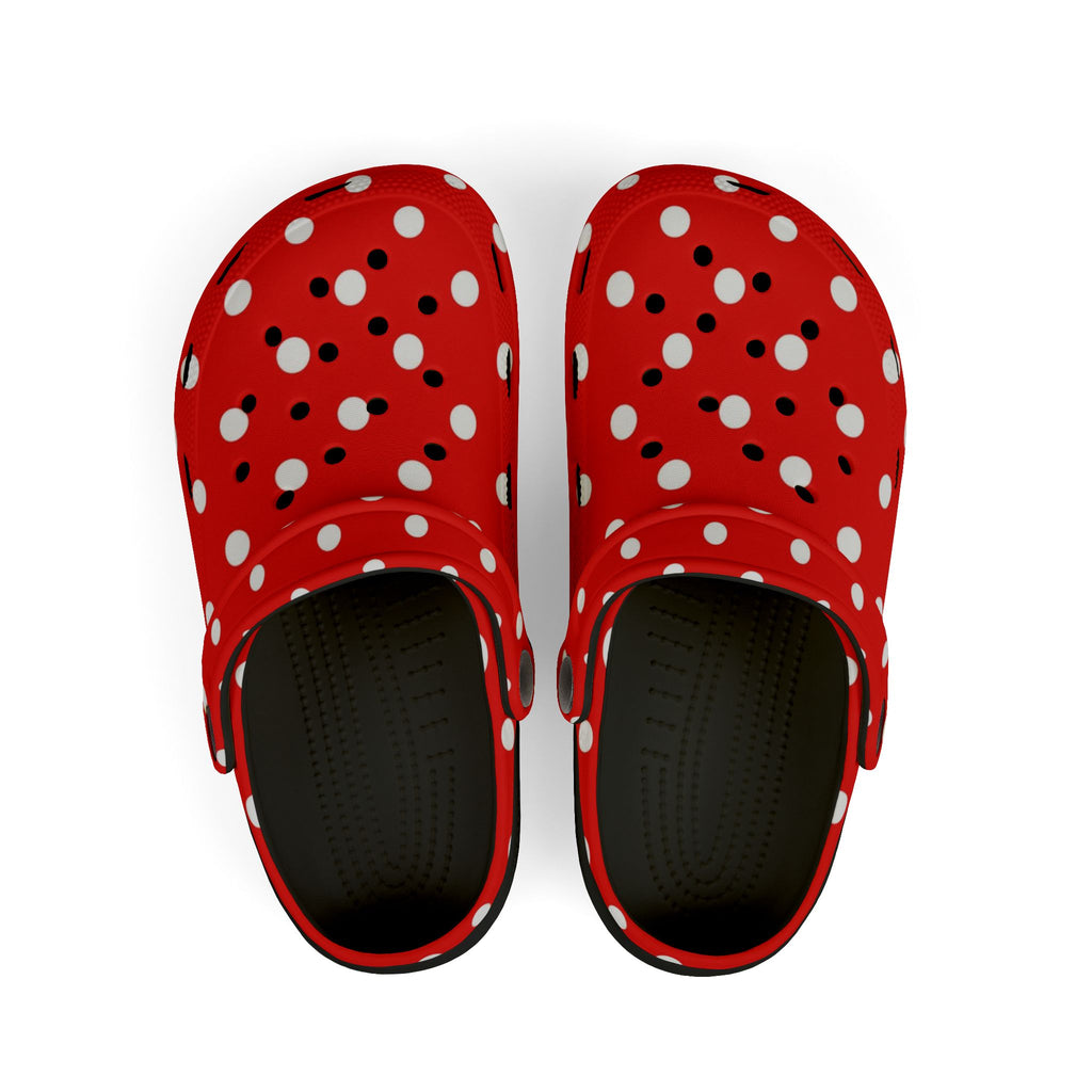 Kids Red & White Polka Dot EVA Foam Clogs