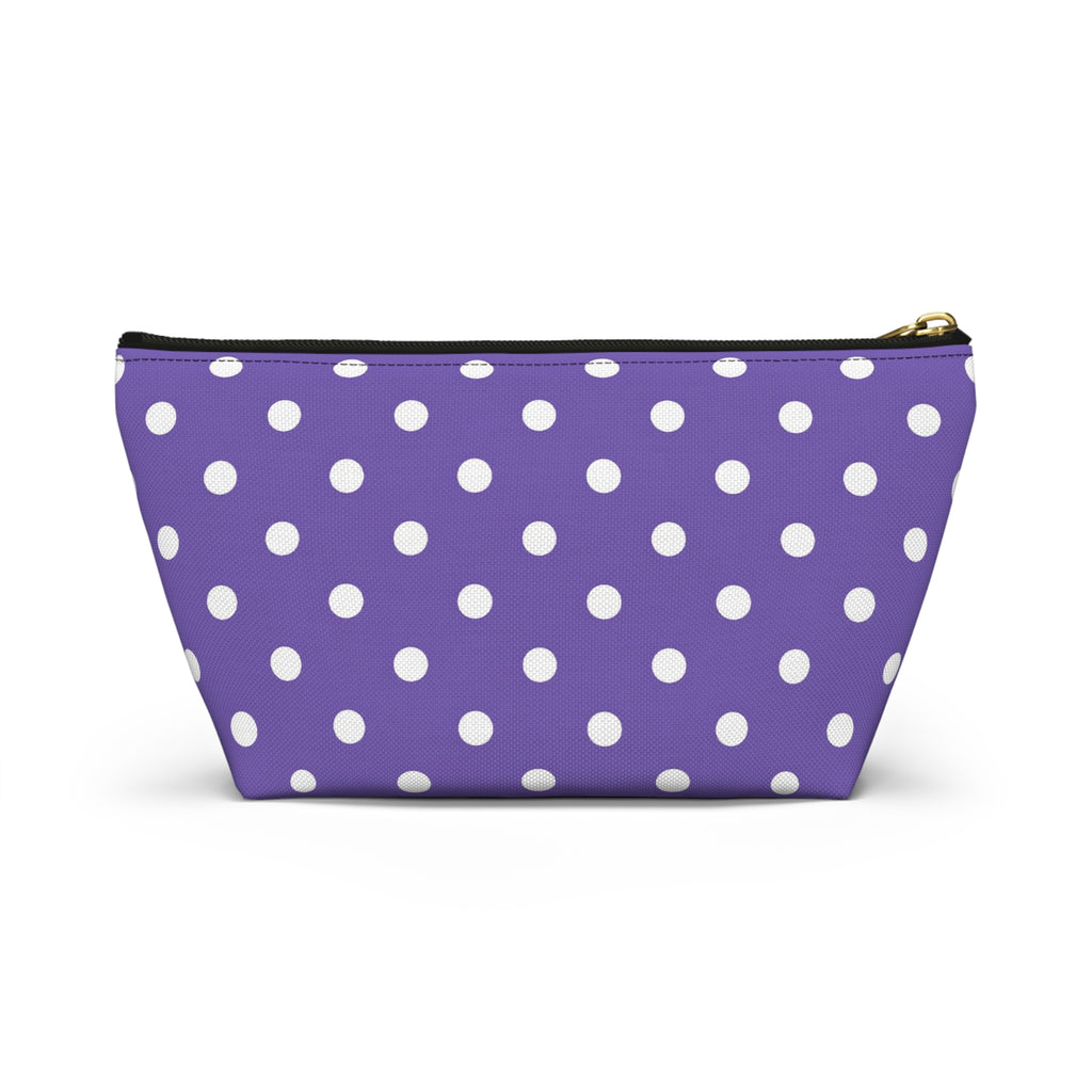 Purple with White Polka Dot Pattern Accessory Pouch