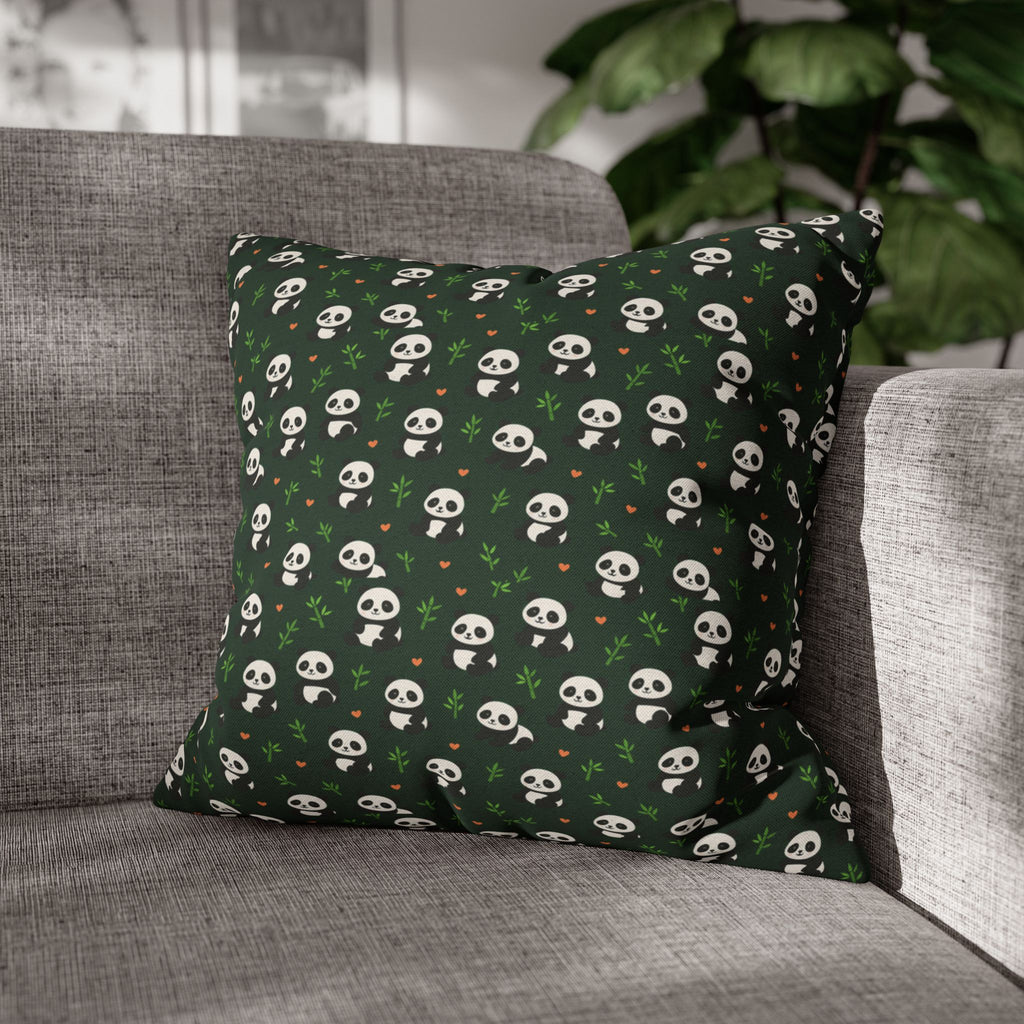 Panda Pattern Pillowcase, Decorative Pillow Cover, Animal Print Cushion Case, Cute Home Decor Accent, Gift for Panda Lovers