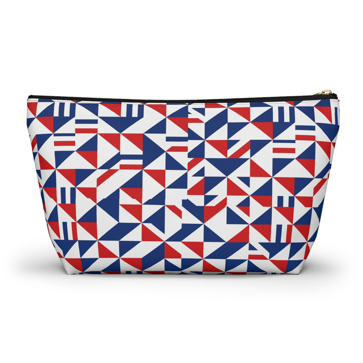 Red White Blue Geometric Pattern Accessory Pouch