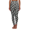 Black White Abstract Pattern High Waist Leggings | Yoga Leggings